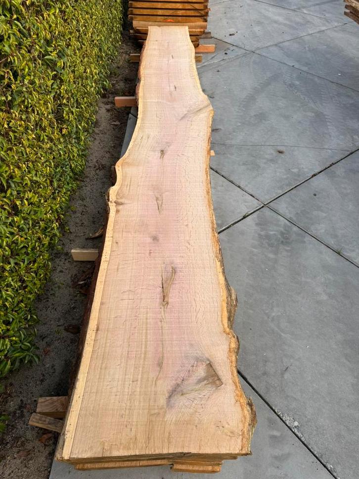 Mooie eiken schaaldelen 390x45x3 cm, Tuin en Terras, Palen, Balken en Planken, Zo goed als nieuw, Planken, 250 cm of meer, Ophalen