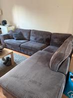 Grijze rib hoekbank - rookvrij huis, Huis en Inrichting, Banken | Bankstellen, Ophalen, Gebruikt, Hoekbank, Stof