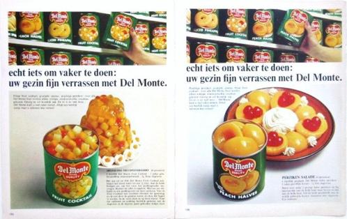 15 vintage advertenties reclames Del Monte vruchten 1958-69, Verzamelen, Merken en Reclamevoorwerpen, Gebruikt, Overige typen