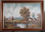Landschapsschilderij Henner Knauf. Olieverf op doek., Antiek en Kunst, Ophalen