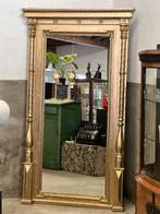 Prachtige grote XXL 221 cm antiek Franse spiegel, hout, Antiek en Kunst, Antiek | Spiegels, 100 tot 150 cm, Ophalen of Verzenden