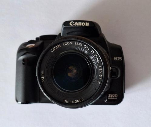 Canon EOS 350D + 18-55mm f/3.5-5.6 IS II Digitale reflex cam, Audio, Tv en Foto, Fotocamera's Digitaal, Zo goed als nieuw, Canon