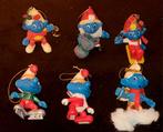 Zes vintage Smurfen Xmas Ornaments Kersthangers Alderbrook, Verzamelen, Smurfen, Verzenden, Gebruikt, Overige Smurfen, Poppetje, Figuurtje of Knuffel