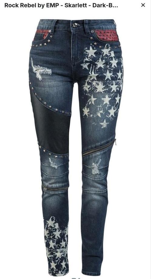 Rock Rebel stoere rock jeans, 29 w 32 l -/ 38-39, Kleding | Dames, Spijkerbroeken en Jeans, Zo goed als nieuw, W30 - W32 (confectie 38/40)