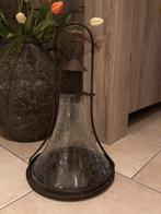 Zware oud bruin kandelaar stolp windlicht lantaarn, Ophalen, Zo goed als nieuw, Metaal, Kandelaar