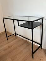 Laptop tafel/side table IKEA zwart glas, Ophalen of Verzenden, Zo goed als nieuw