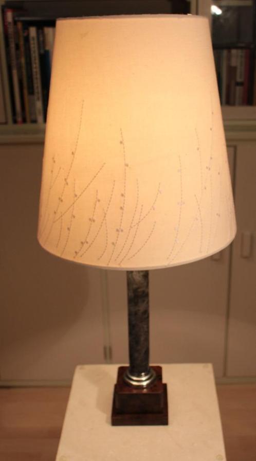 Set van 2 klassieke lampenkappen, Huis en Inrichting, Lampen | Lampenkappen, Zo goed als nieuw, 25 tot 50 cm, Rond, Crème, Ophalen