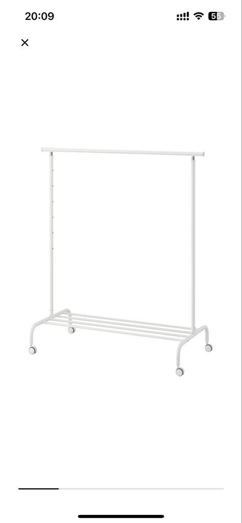 Witte kledingrek RIGGA, Kleding | Dames, Kledingrekken, Zo goed als nieuw, Met wielen, Ophalen