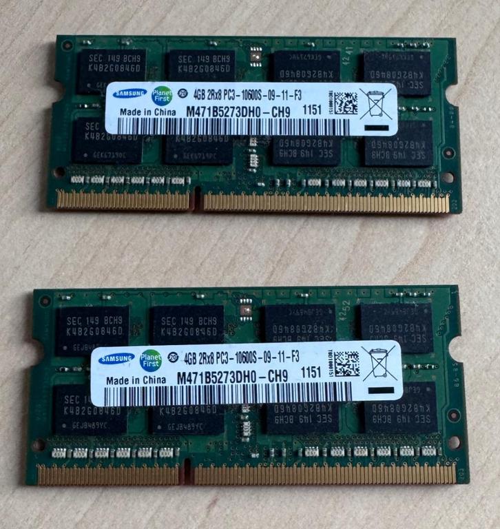 Geheugen SIM iMac 2x 4 GB DDR 3 1333 mhz PC3 RAM Samsung, Computers en Software, RAM geheugen, Zo goed als nieuw, Desktop, 4 GB