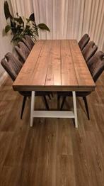 Eettafel steigerhout of alleen de stalen tafelpoten, Huis en Inrichting, Ophalen, Gebruikt, 50 tot 100 cm, 150 tot 200 cm