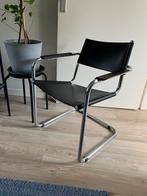 Leren Buisframe Stoel - Vintage, Huis en Inrichting, Stoelen, Ophalen, Gebruikt, Zwart, Leer