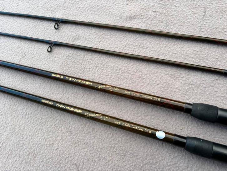 2 x Shimano twinpower 12ft 2.5lb karperhengels, Watersport en Boten, Hengelsport | Karpervissen, Gebruikt, Werphengel, Ophalen