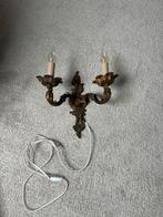 Oude Bronzen Wandlamp, Ophalen of Verzenden, Gebruikt, Metaal