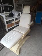 Wit/crème lederen behandelstoel massagestoel, Ophalen, Zo goed als nieuw, Wit, Eén