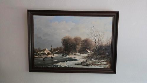 Winters Landschap van Jan den Heijer - Prachtig Schilderij!, Antiek en Kunst, Kunst | Schilderijen | Klassiek, Ophalen