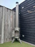 RVS terrashaard tuinkachel uit een 50L bierfust, Tuin en Terras, Tuinhaarden, Ophalen