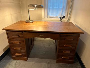 Antiek massief eikenhouten bureau buro lades beschikbaar voor biedingen