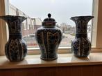 Delfts Blauw Kaststel - 3 Delig, Antiek en Kunst, Antiek | Vazen, Ophalen of Verzenden
