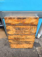 Partij Vintage Houten Tafels met Stalen Poten, Antiek en Kunst, Ophalen