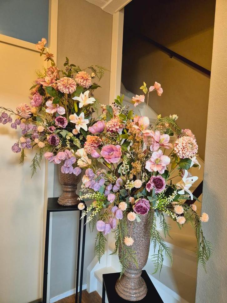 Schitterend Groot zijde bloemstuk 2 x wildboeket idee, Huis en Inrichting, Woonaccessoires | Kunstplanten en Kunstbloemen, Nieuw