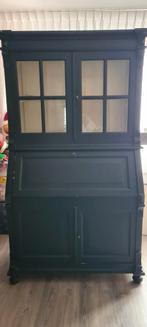 Mooie zwarte buffetkast/secretaire, Ophalen, Gebruikt, 100 tot 150 cm, 200 cm of meer
