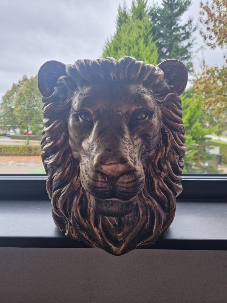 Leeuw • Vaas • Goud, Huis en Inrichting, Woonaccessoires | Vazen, Overige materialen, Overige kleuren, Nieuw, Ophalen of Verzenden