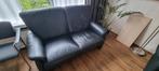 Bankstel, zwart leer, Huis en Inrichting, Ophalen, Gebruikt, Overige maten, Leer