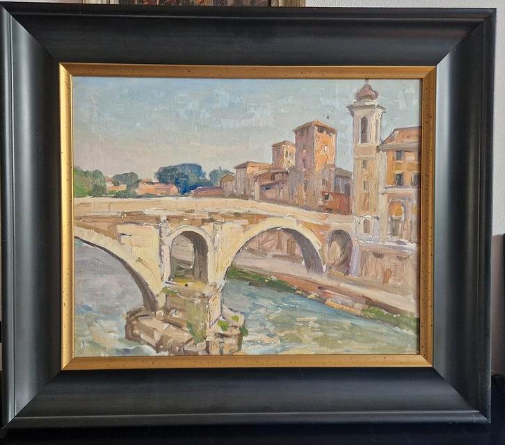 Schilderij van Henk van Leeuwen vo, Antiek en Kunst, Kunst | Schilderijen | Klassiek, Ophalen