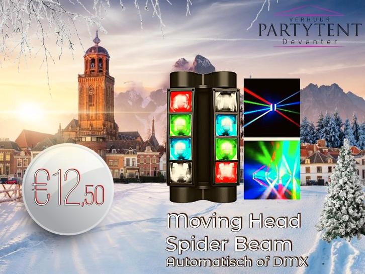 Winter! Moving head spider beam huren lichtshow, Hobby en Vrije tijd, Feestartikelen | Verhuur, Nieuw, Overige, Ophalen