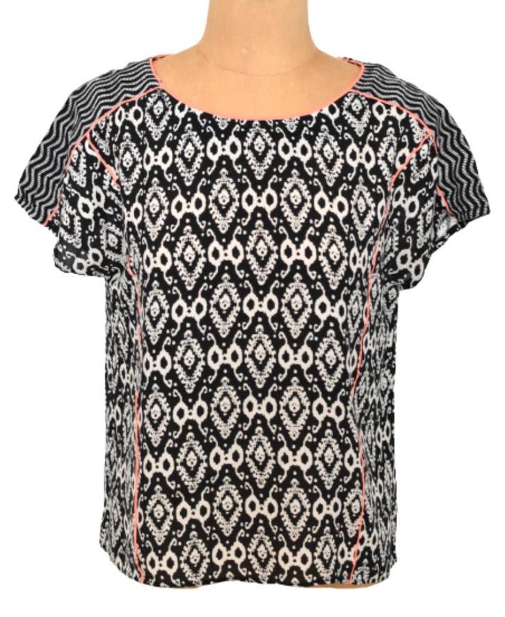 Coster Copenhagen top, zwart/wit, Mt. 36 / S, Kleding | Dames, Tops, Zo goed als nieuw, Maat 36 (S), Zwart, Korte mouw, Verzenden
