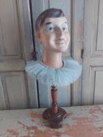 Antiek papiermache marotte hoofd, etalagehoofd hoofd,kind, Antiek en Kunst, Ophalen of Verzenden