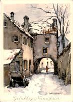 Voor het kind, handkar bij poort, Jan Korthals 1951, Ophalen of Verzenden, 1940 tot 1960, Gelopen, Feest(dag)