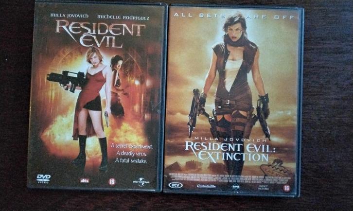 Resident evil en Resident evil extinction, 2 dvds, originee, Cd's en Dvd's, Dvd's | Thrillers en Misdaad, Zo goed als nieuw, Actiethriller