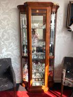 Noten Vitrinekast met Facet Glas, Huis en Inrichting, Ophalen, 200 cm of meer, 50 tot 100 cm, 25 tot 50 cm