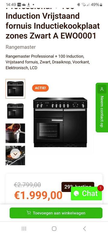 Rangemaster Professional + 100 Induction incl.kap beschikbaar voor biedingen