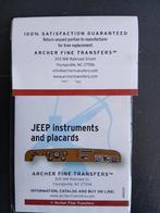Decals Jeep dashboard  voor 3 Jeeps. Schaal 1;35. ARCHER., Auto, 1:32 tot 1:50, Nieuw, Ophalen