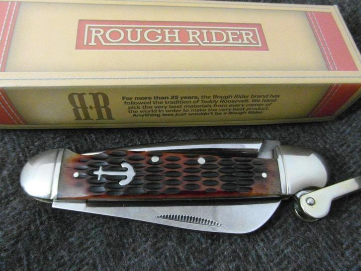 Zeemansmes Marlinspike Amber Bone Rough Rider Zakmes, Verzamelen, Overige Verzamelen, Zo goed als nieuw, Ophalen of Verzenden