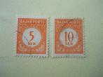 Indonesie 1948 Bajar Porto 2 stuks 5 + 10 Sen gestempeld, Ophalen of Verzenden, Gestempeld, Zuidoost-Azië