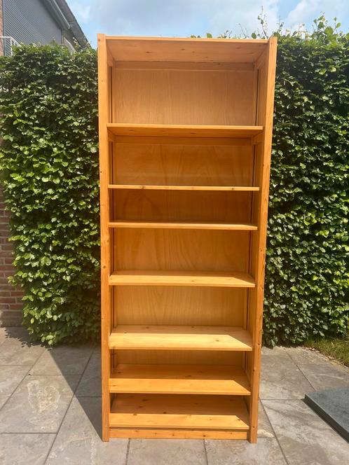 Lundia boekenkast – massief hout – 208 x 84 x 30 cm, Huis en Inrichting, Kasten | Boekenkasten, Gebruikt, 50 tot 100 cm, 200 cm of meer