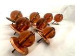 8 art deco glazen ladeknoppen, Ophalen of Verzenden