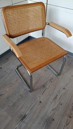 2x Thonet stijl Breuer Cesca buisstoel rotan webbing leuning, Ophalen of Verzenden, Gebruikt, Overige kleuren, Bureaustoel