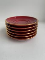 Apilco rood gouden schotels set van 6 als nieuw, Antiek en Kunst, Antiek | Servies los, Ophalen of Verzenden
