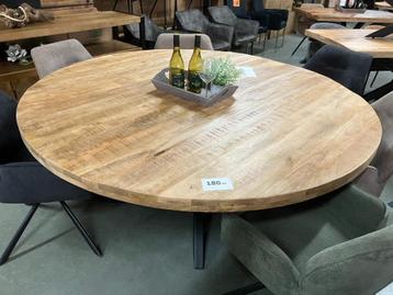 ronde tafel 160 of 180 cm MANGO hout + poot NU OP VOORRAAD beschikbaar voor biedingen