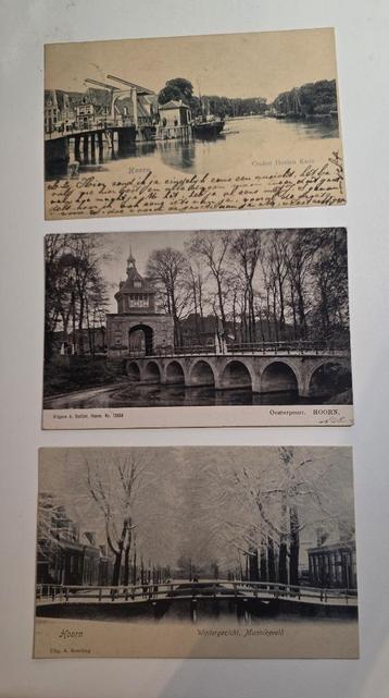 3 vintage ansichtkaarten Hoorn gelopen / ongelopen beschikbaar voor biedingen