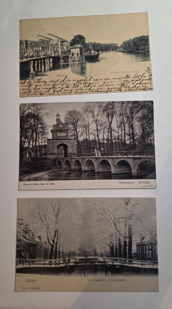 3 vintage ansichtkaarten Hoorn gelopen / ongelopen, Verzamelen, Ansichtkaarten | Nederland, Noord-Holland, Voor 1920, Ophalen of Verzenden