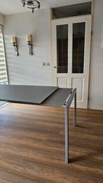 Uitschuifbare Italiaanse designtafel met glas, Ophalen, Beige, Overige typen, Zo goed als nieuw