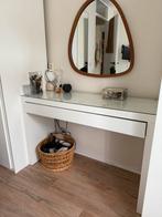 Malm tafel met glas, Huis en Inrichting, Ophalen, Zo goed als nieuw, 50 tot 100 cm, Minder dan 100 cm