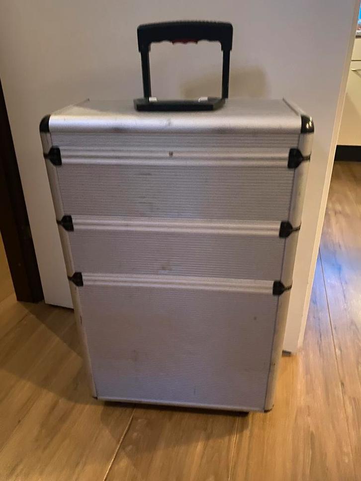Kappers koffer visagie trolley, Sieraden, Tassen en Uiterlijk, Koffers, Gebruikt, Hard kunststof, Ophalen
