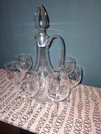 Kristallen karaf met 6 wijnglazen, Huis en Inrichting, Ophalen of Verzenden, Zo goed als nieuw