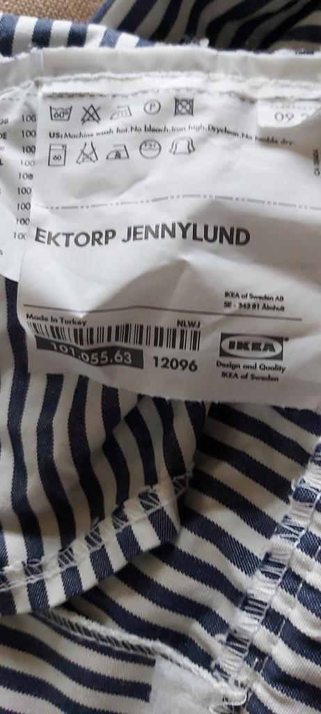 Ektorp Jennylund blauw wit gestreept hoes, Huis en Inrichting, Fauteuils, Zo goed als nieuw, 75 tot 100 cm, Ophalen of Verzenden